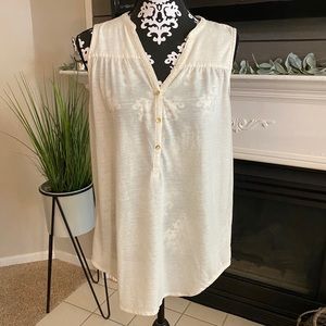 H&M Cream Tank Top with Gold Buttons